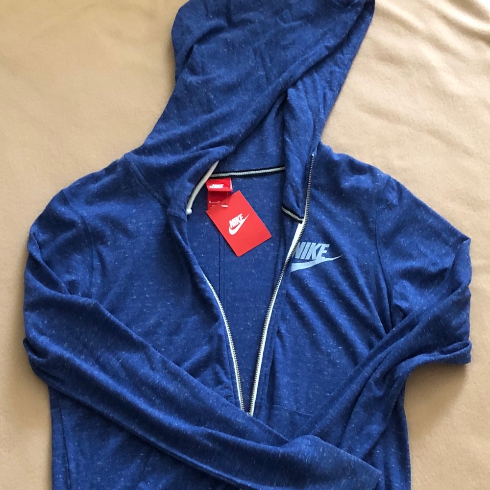 Ladies Blue Nike Zip Hoodie - Light Weight NWT